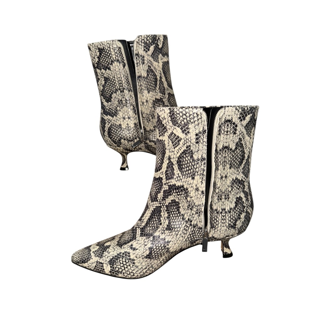 Marc Fisher LTD Iggy Boots Womens 9 Snake Print Leather Kitten Heel Booties - Picture 6 of 10
